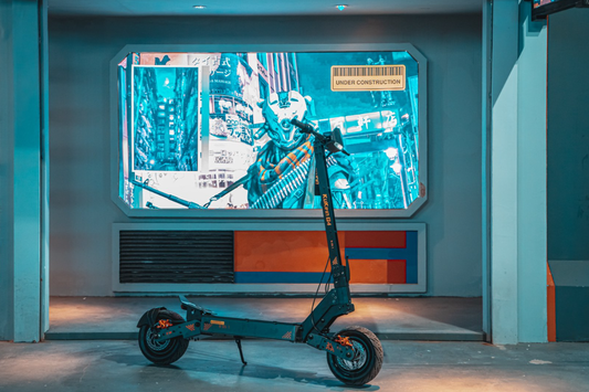 The Kukirin G4 scooter is on display on outdoor city streets.