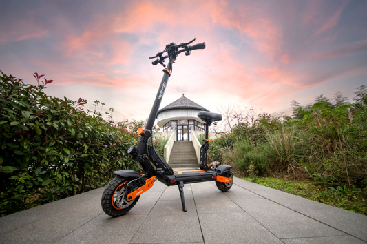 Electric scooter on an urban street