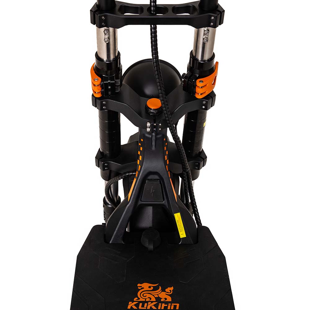 Kukirin G4 Max electric scooter rear view showing handlebar connection to footboard, adult electric scooter fast