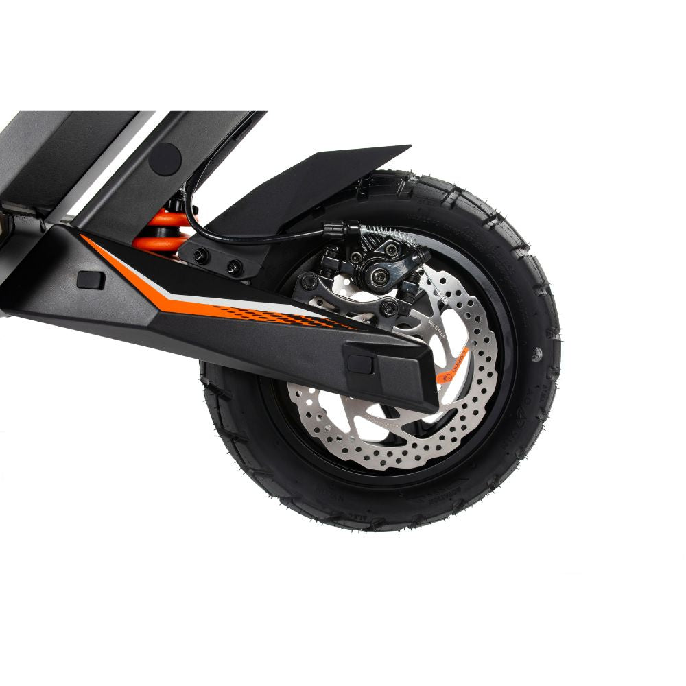 Kukirin T3 rear wheel structural close-up, heavy-duty electric scooter for adults